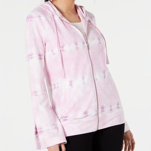Ideology Tie-Dyed Bell Sleeve Full Zip Hoodie
